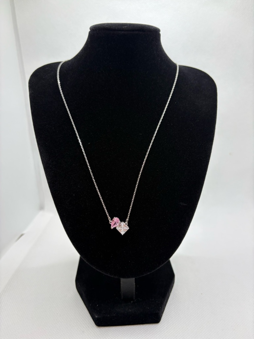 Delicate Pink Crystal Pendant Necklace - Women's Jewelry